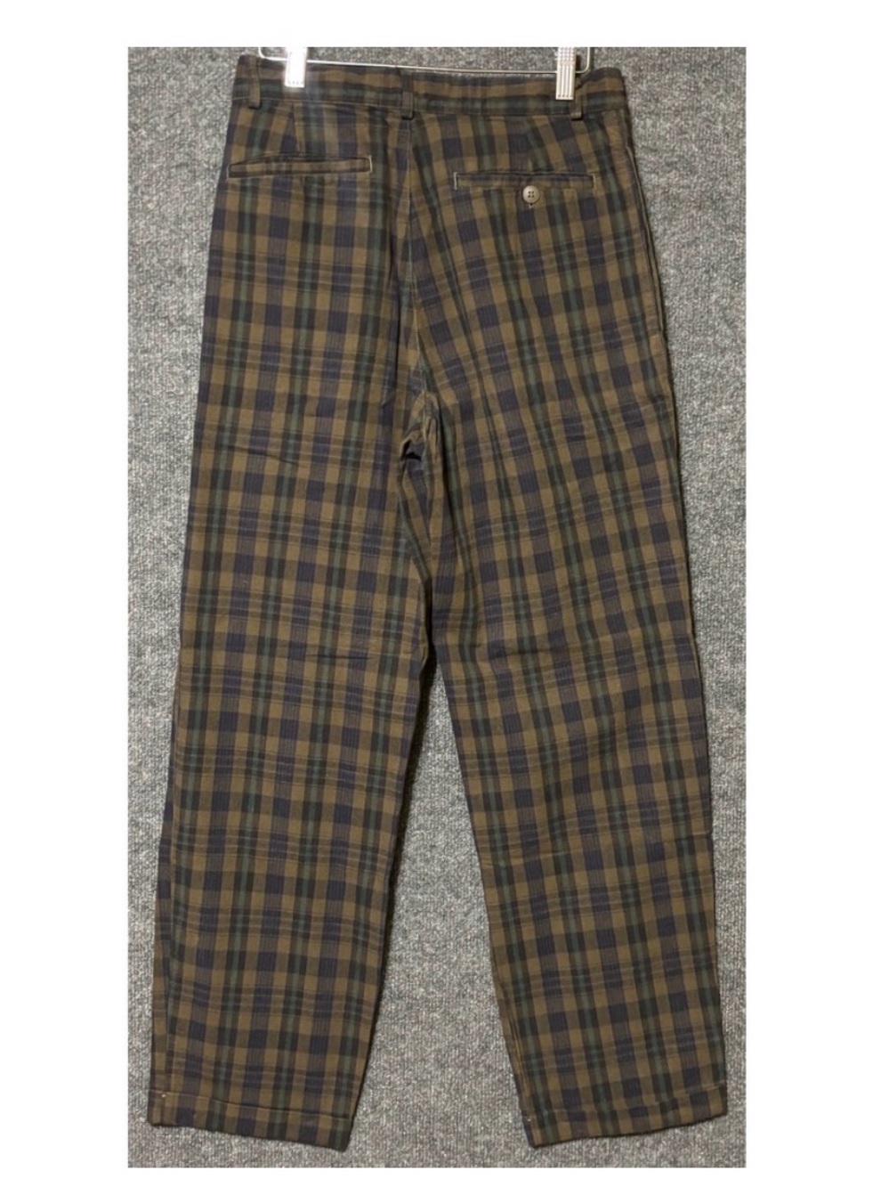 Vintage GAP Brown and Navy Plaid High-Rise Trousers - Picture 3 of 8
